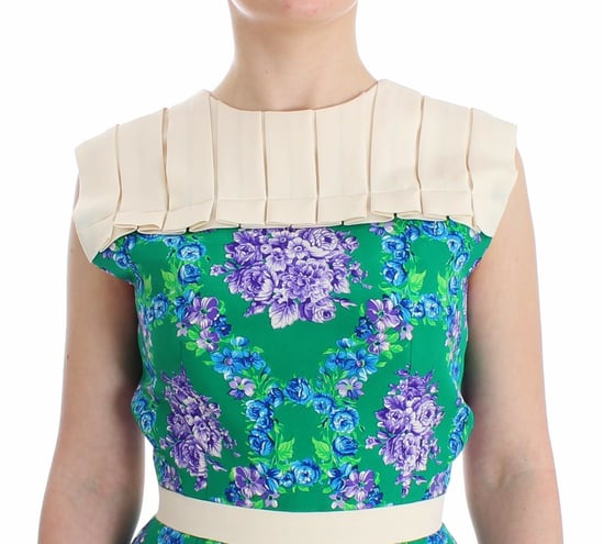 Blumenmuster Falten Midi Kleid - Image 5