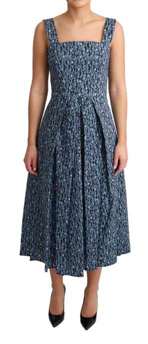 Bedrucktes Baumwoll-Midikleid im A-Linien-Stil - Image 1