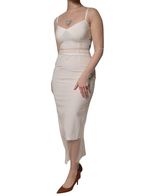 Mesh-Overlay-Midi-Kleid - Image 3