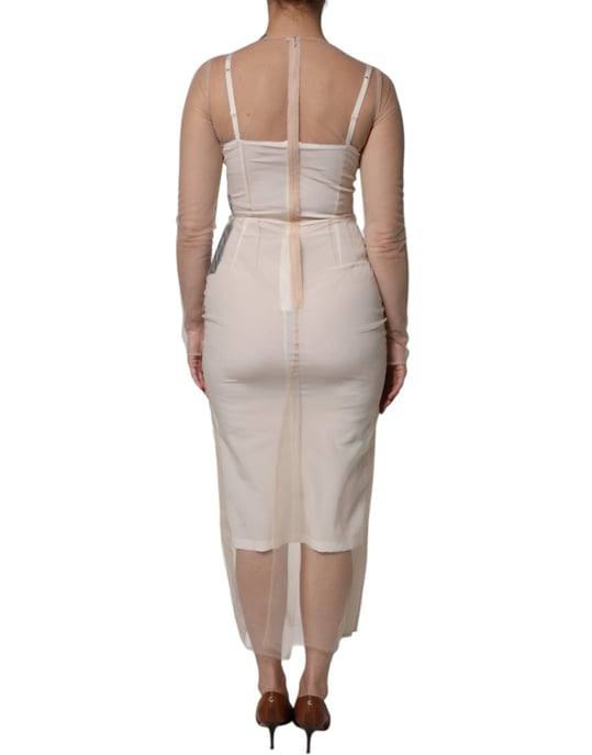 Mesh-Overlay-Midi-Kleid - Image 4