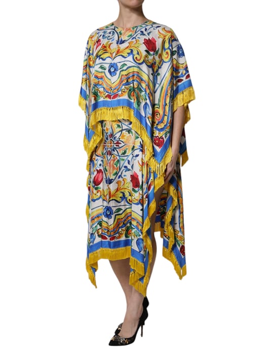 Majolika-Druck Fransen-Midikleid - Image 3