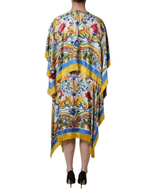 Majolika-Druck Fransen-Midikleid - Image 4