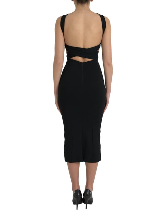 Kreuzhals Bodycon Midikleid - Image 3