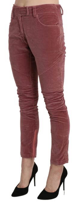 Samt Skinny Pants mit Reißverschlussdetails - Image 2