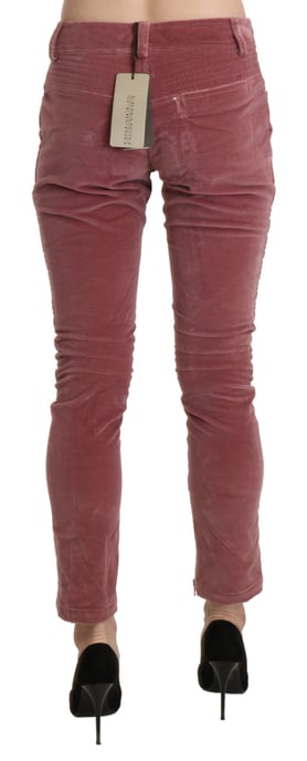 Samt Skinny Pants mit Reißverschlussdetails - Image 3