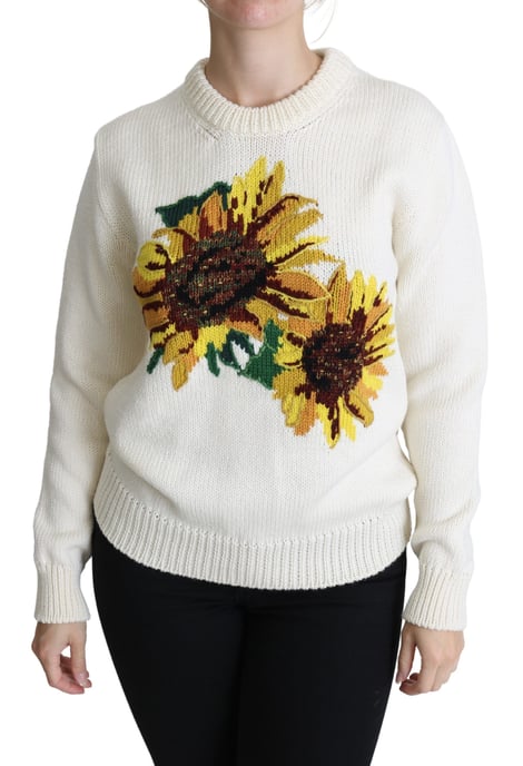 Sonnenblumen bestickter Strickpullover - Image 1