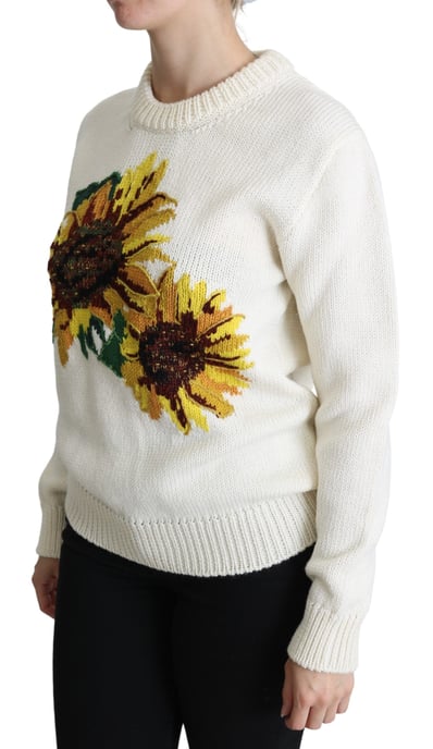 Sonnenblumen bestickter Strickpullover - Image 3