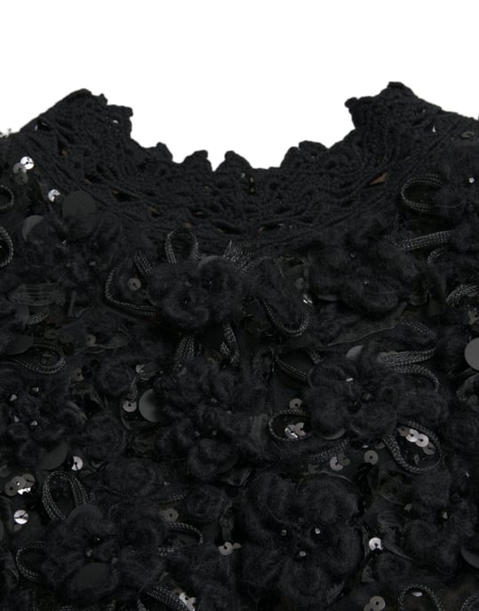 Pailletten Spitzenpullover mit hohem Kragen - Image 6