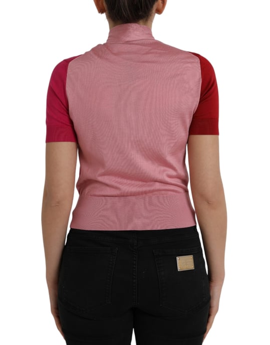 Dolce Gabbana Strickoberteil mit kurzen Ärmeln und Schleife - Image 3