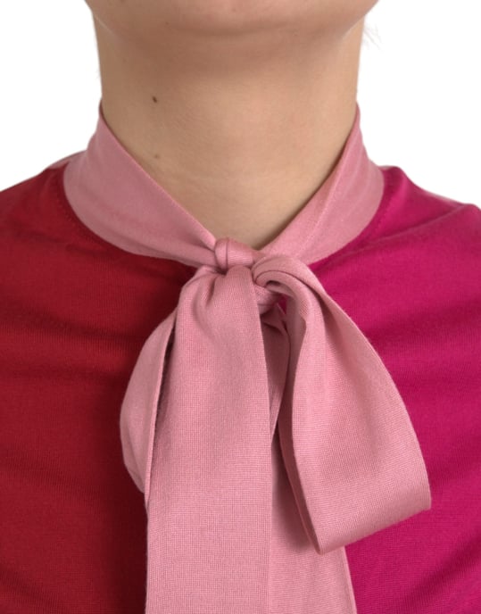 Dolce Gabbana Strickoberteil mit kurzen Ärmeln und Schleife - Image 4