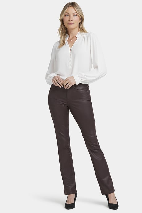 Lackierte Marilyn Straight Jeans | Kordovan Lack - Image 1