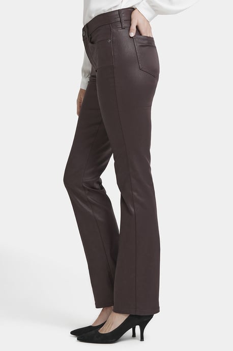 Lackierte Marilyn Straight Jeans | Kordovan Lack - Image 2