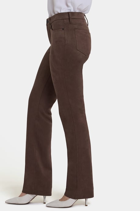 Marilyn Gerade Hosen aus Stretch-Faux-Suede | Kaffeebohne - Image 2