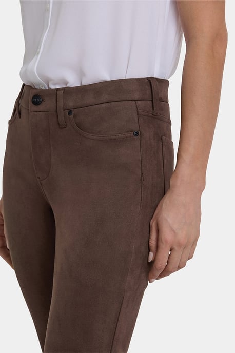 Marilyn Gerade Hosen aus Stretch-Faux-Suede | Kaffeebohne - Image 4