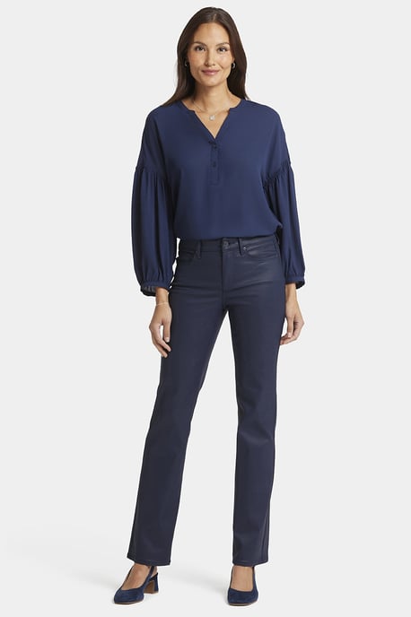 Marilyn Gerade Jeans Dunkelblaue Beschichtung Premium Denim | Sternenloser Himmel Beschichtet - Image 4