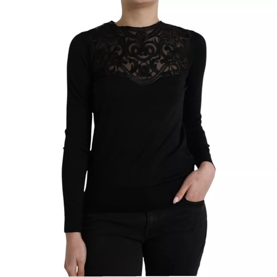 Spitzenkragen Langarmshirt - Image 1