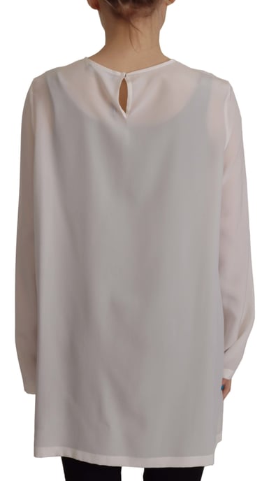 Dolce Gabbana Seidenbluse mit langen Ärmeln und Rundhalsausschnitt - Image 2