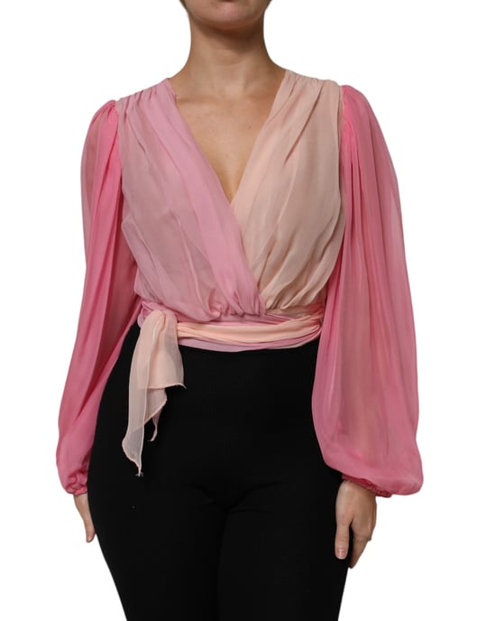 Seidenchiffon-Bluse Ombre - Image 1