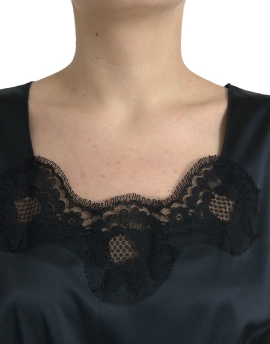 Satin-Nachthemd mit Spitzen-Ausschnitt - Image 5