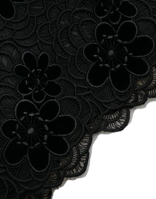 Blumen-Spitzenkleid mit Samt-Applikationen - Image 6