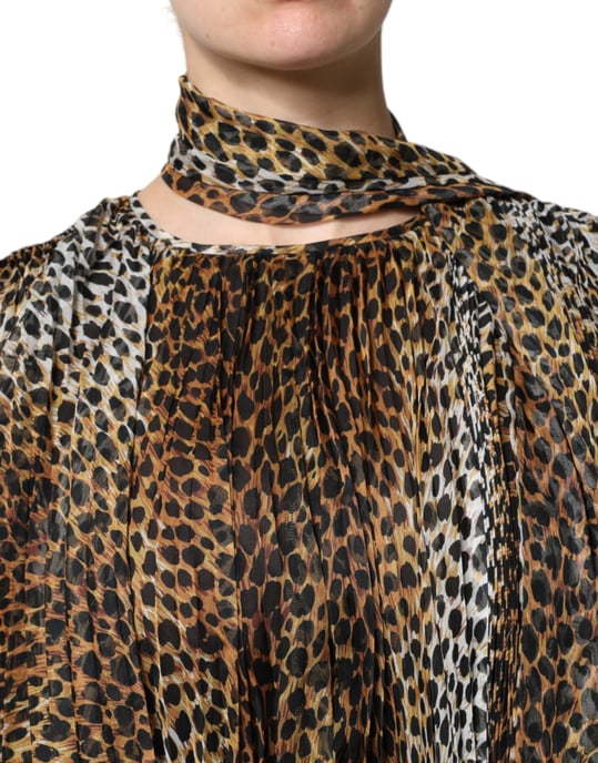 Leopardenmuster Faltenmini Kleid - Image 6