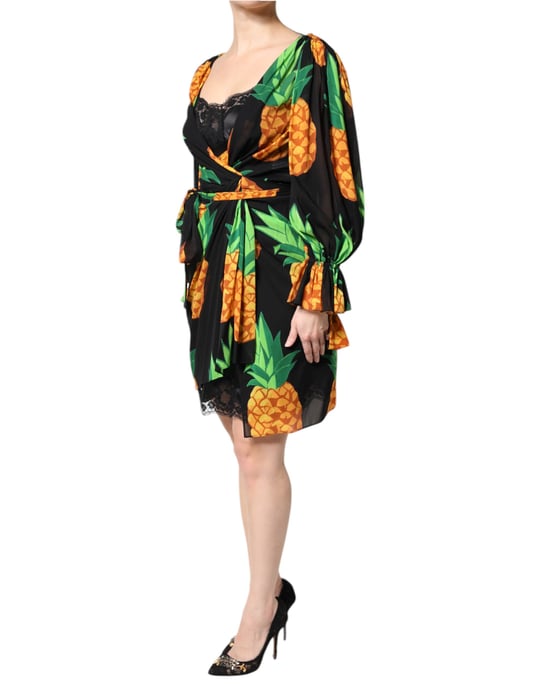 Ananas-Print Wickelkleid - Image 3