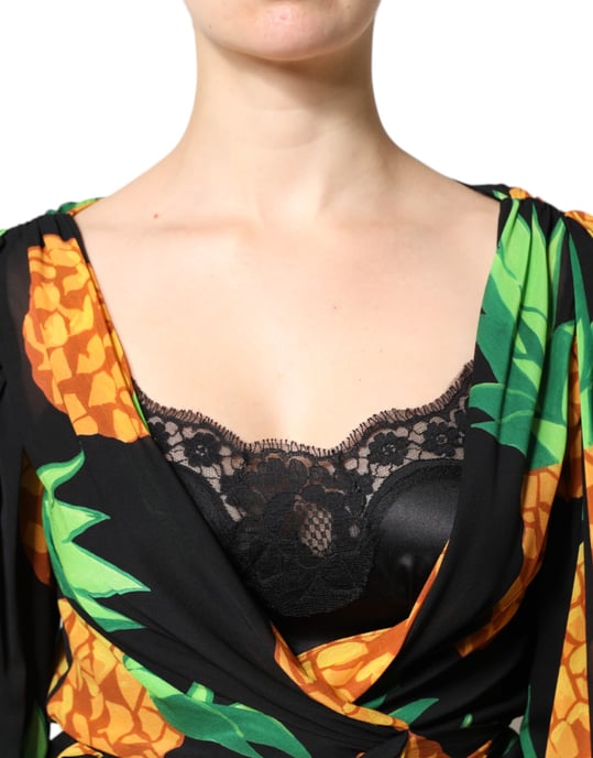 Ananas-Print Wickelkleid - Image 5