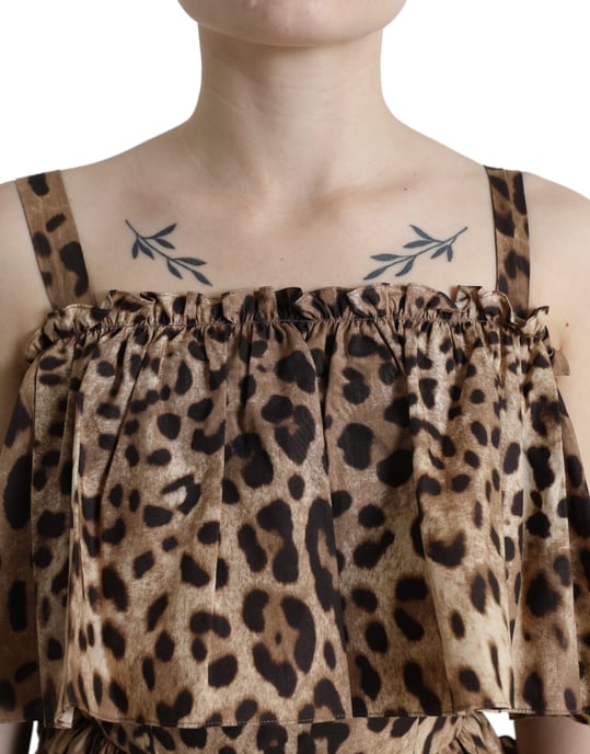 Leopardenmuster Mini-Kleid Dr28942 - Image 4
