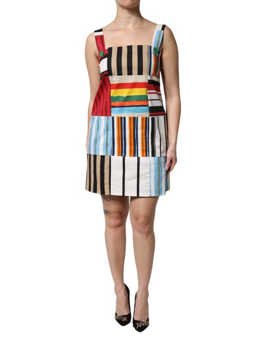 Patchwork gestreiftes Minikleid - Image 2