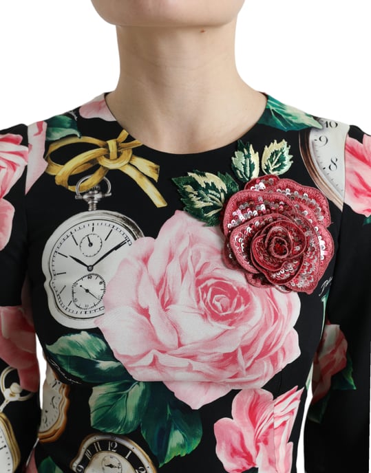 Rosen Taschenuhr Kleid A-Linie Mini Kleid - Image 4