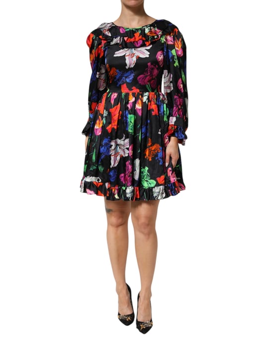 Blumendruck Kleid mit Rüschensaum - Image 2