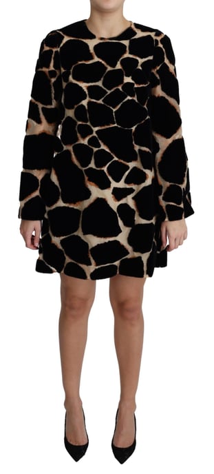 Samt Mini Kleid Giraffenmuster - Image 1