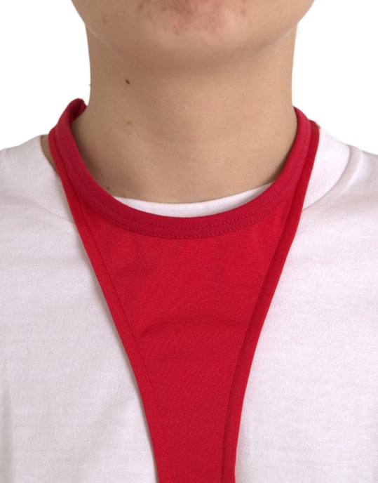 Rotes Mini-Kleid mit Ausschnitt-Detail - Image 5
