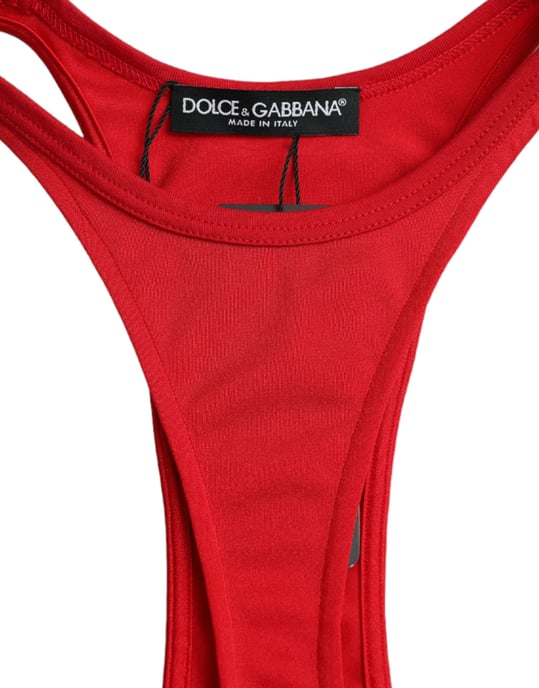 Rotes Mini-Kleid mit Ausschnitt-Detail - Image 6