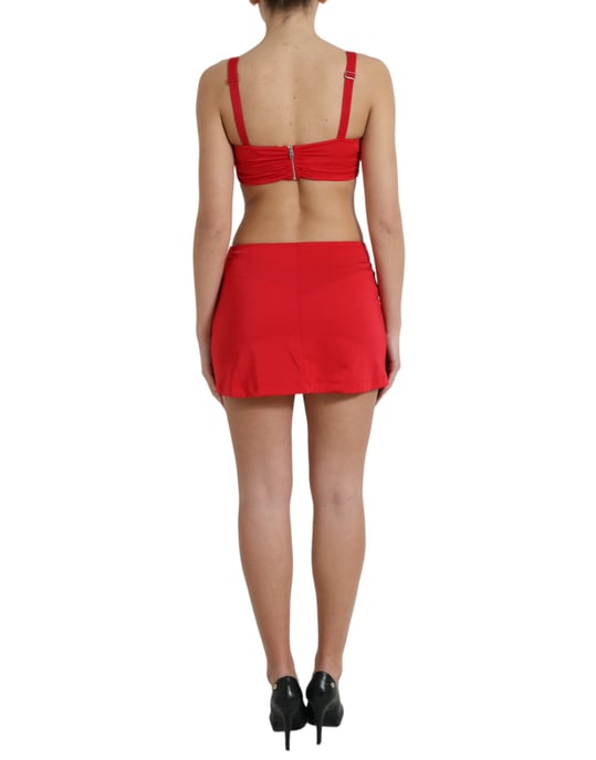 Ausschnitt Mini-Kleid Rot Mini-Kleid - Image 3
