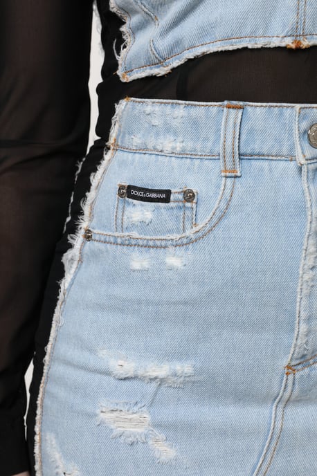 Jeans Mini Kleid mit distressed Design - Image 6