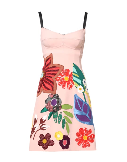 Floral Applikation A-Linien Kleid - Image 1
