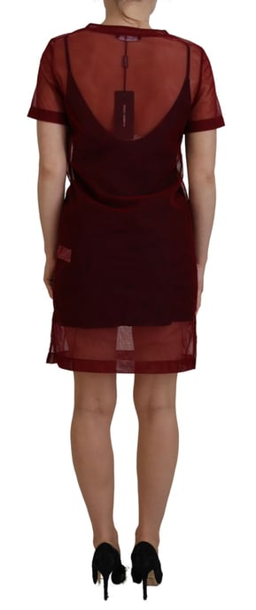 Netz Mini-Kleid Burgunder Stil - Image 3