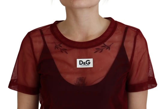 Netz Mini-Kleid Burgunder Stil - Image 4