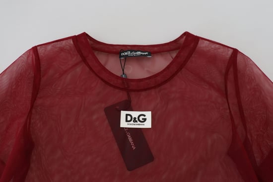Netz Mini-Kleid Burgunder Stil - Image 5