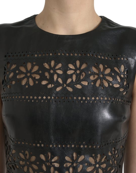 Häkel-Minikleid mit Blumen-Ausschnitt - Image 4