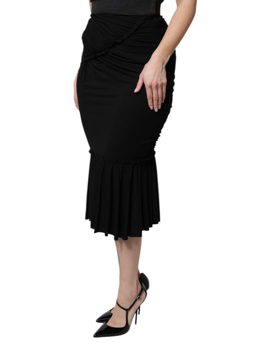 Dolce Gabbana Drapierter Jersey-Midi-Rock - Image 3