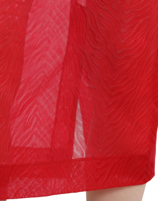 Bleistiftrock Roter Zebra-Print - Image 4