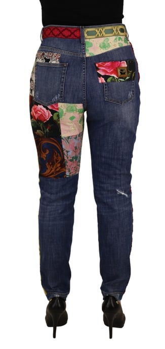 Dolce Gabbana Floral Patch Jeans mit distressed Denim - Image 2