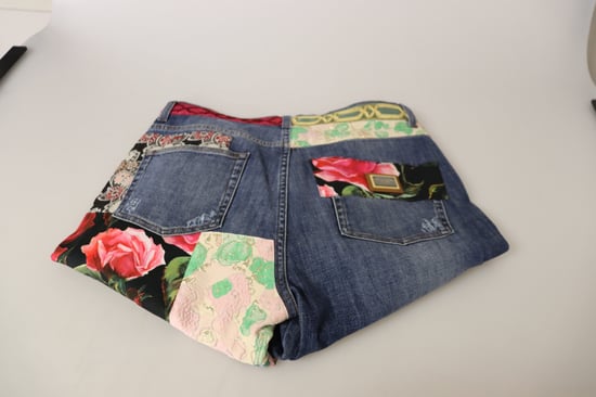 Dolce Gabbana Floral Patch Jeans mit distressed Denim - Image 4