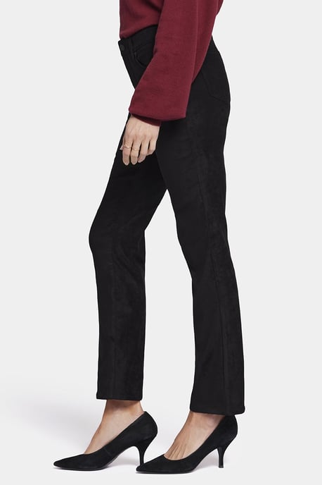 Sheri Slim Hose Schwarzes Kunstwildleder | Schwarz - Image 2