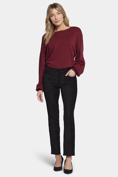 Sheri Slim Hose Schwarzes Kunstwildleder | Schwarz - Image 3