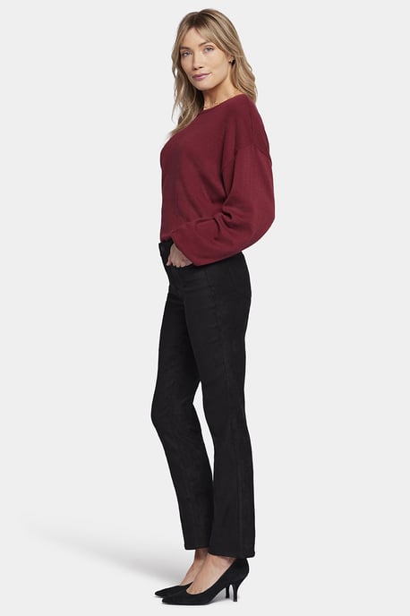 Sheri Slim Hose Schwarzes Kunstwildleder | Schwarz - Image 4