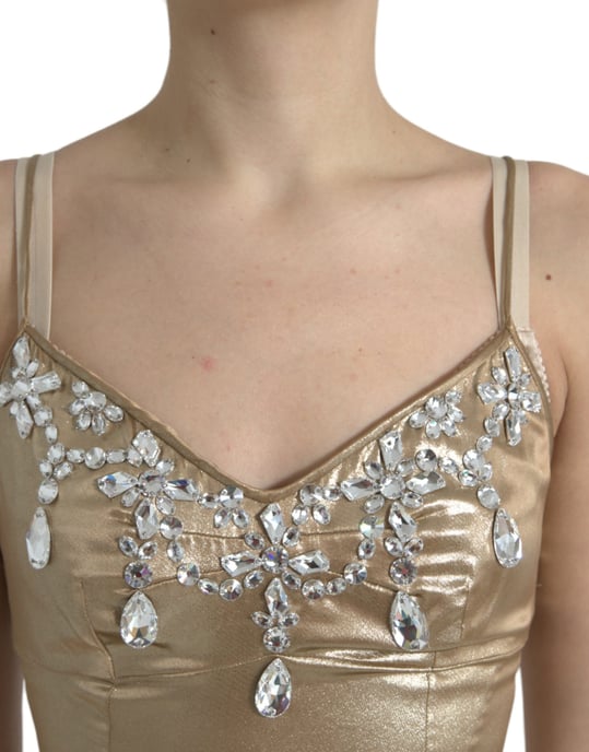 Golden Abendkleid Ärmellos V-Ausschnitt Kleid - Image 4