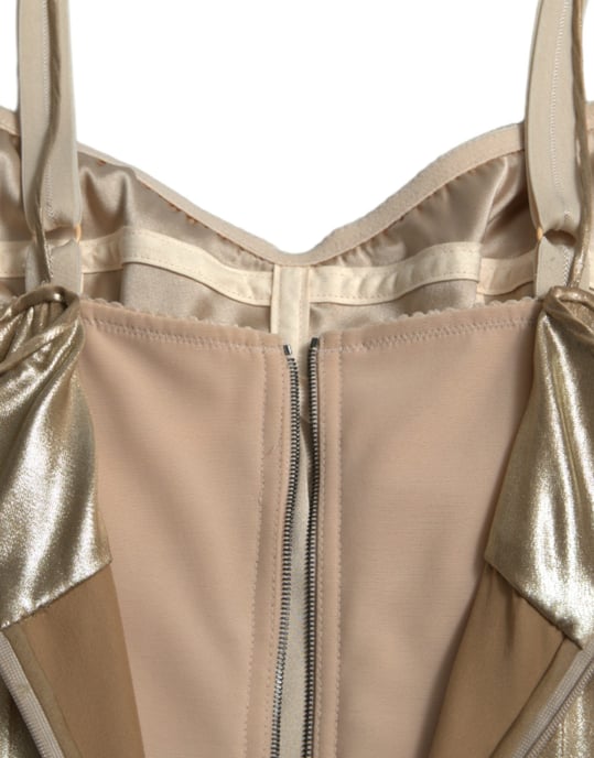 Golden Abendkleid Ärmellos V-Ausschnitt Kleid - Image 6